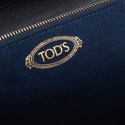 Tod's Grey Leather Wave Top Handle 