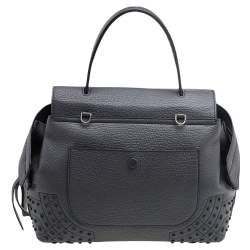 Tod's Grey Leather Wave Top Handle 