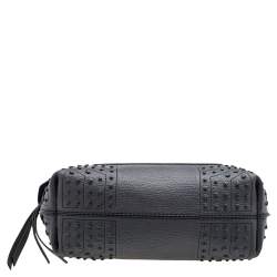 Tod's Grey Leather Wave Top Handle 