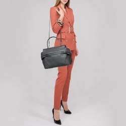 Tod's Grey Leather Wave Top Handle 