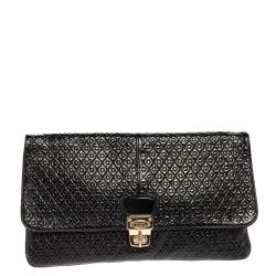 Tod's Black Patent Leather Flap Clutch