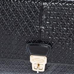 Tod's Black Patent Leather Flap Clutch