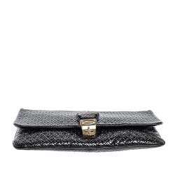 Tod's Black Patent Leather Flap Clutch