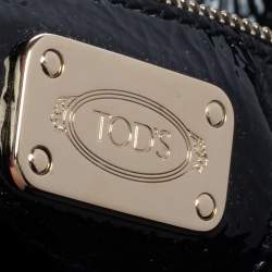 Tod's Black Patent Leather Flap Clutch