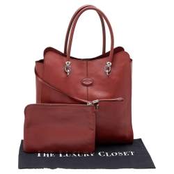 Tod's Rust Red Leather Tote
