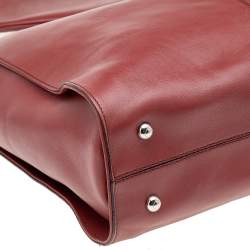 Tod's Rust Red Leather Tote