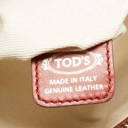 Tod's Red/White Laser Cut Leather Medium Flower Tote