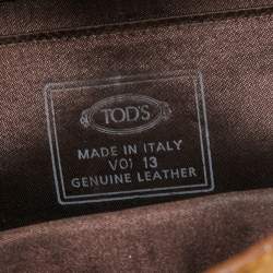 Tod's Metallic Gold Snakeskin and Leather Flap Baguette 