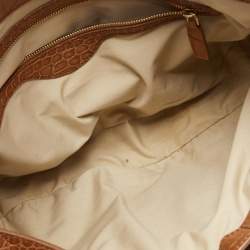 Tod's Blue/Brown Denim and Croc Embossed Leather Front Pocket Hobo