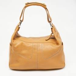 Pre Owned Tod's Beige Leather Miky Shoulder Bag