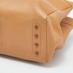 Pre Owned حقيبة يد توتس تودز موكاسينو جلد بيج متوسطة