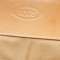 Pre Owned حقيبة يد توتس تودز موكاسينو جلد بيج متوسطة