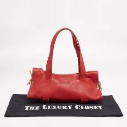 Tod's Red Leather Duffle Bag
