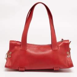 Tod's Red Leather Duffle Bag