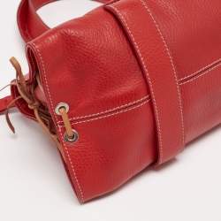 Tod's Red Leather Duffle Bag