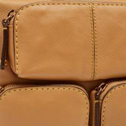 Tod's Beige Leather Multi Pocket Satchel