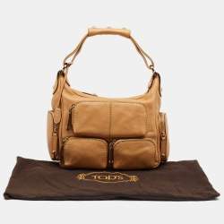 Tod's Beige Leather Multi Pocket Satchel