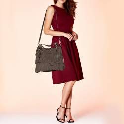 Tod's Brown Suede and Leather G-Line Frange Media Tote