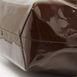 Tod's Cream/Brown Leather and Patent Leather Medium Flower Tote