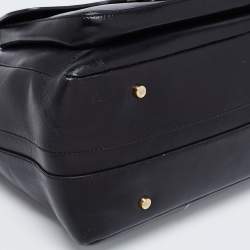 Tod's Black Leather Front Pocket Satchel