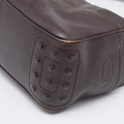 Tod's Dark Brown Leather Micky Hobo