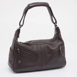 Tod's Dark Brown Leather Micky Hobo