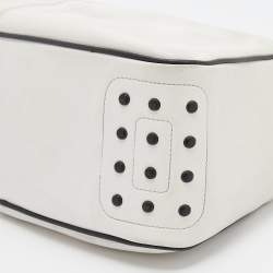 Tod's White/Black Leather Micky Hobo
