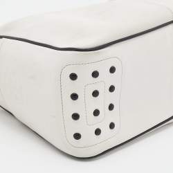 Tod's White/Black Leather Micky Hobo