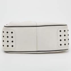 Tod's White/Black Leather Micky Hobo