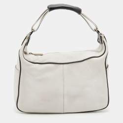 Tod's White/Black Leather Micky Hobo