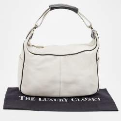 Tod's White/Black Leather Micky Hobo