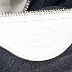 Tod's White/Black Leather Micky Hobo