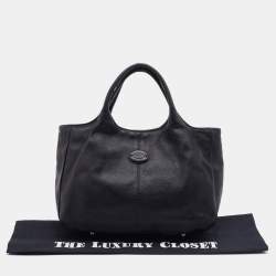 Tod's Black Leather Shopping Media Tote