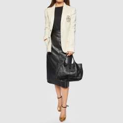 Tod's Black Leather Shopping Media Tote