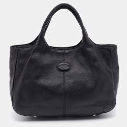 Tod's Black Leather Shopping Media Tote