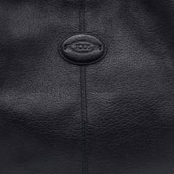 Tod's Black Leather Shopping Media Tote