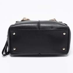 Tod's Black/Beige Leather And Python D-Styling Bauletto Satchel