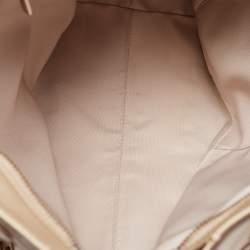 Tod's Metallic Beige Leather Small Studded Flower Tote
