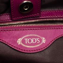 مملوكة مسبقًا Tod's Purple Leather Small D-Styling Shopper Tote