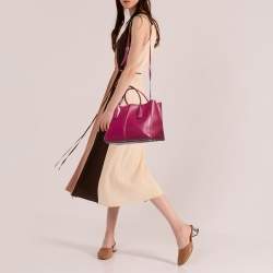 مملوكة مسبقًا Tod's Purple Leather Small D-Styling Shopper Tote