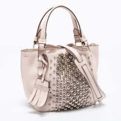 Tod's Light Pink Leather Micro Flower Tote