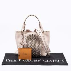 Tod's Light Pink Leather Micro Flower Tote