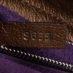 Tod's Metallic Bronze Leather Small Stitched Wave Top Handle Bag