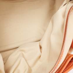 Tod's Beige/Orange Nylon and Leather Charlotte Hobo