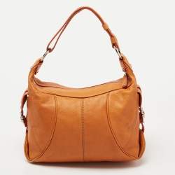 Tod's Orange Leather Zip Hobo