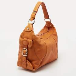 Tod's Orange Leather Zip Hobo