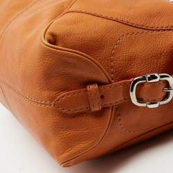 Tod's Orange Leather Zip Hobo