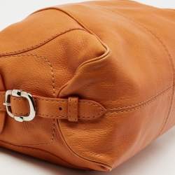Tod's Orange Leather Zip Hobo