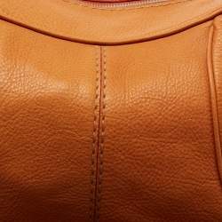 Tod's Orange Leather Zip Hobo