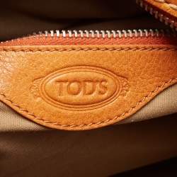 Tod's Orange Leather Zip Hobo